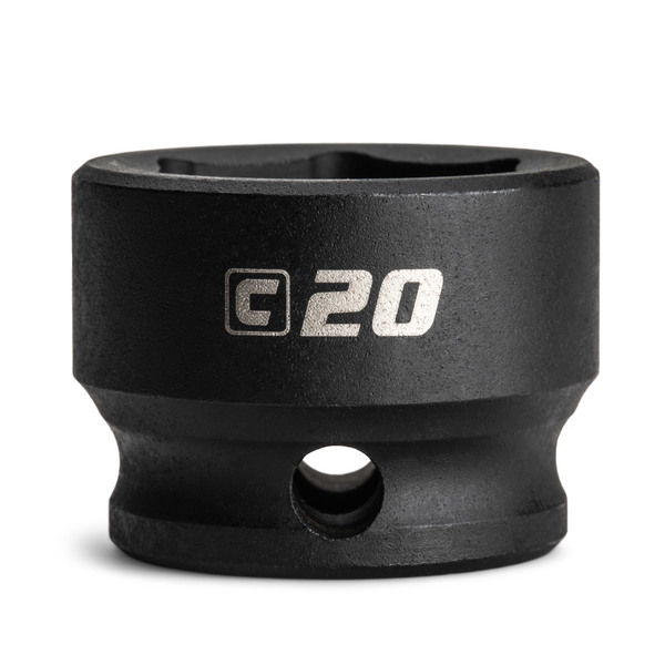 Capri Tools 20 mm Stubby Impact Socket, 3/8 in. Drive, 6 Point, Metric CP53440